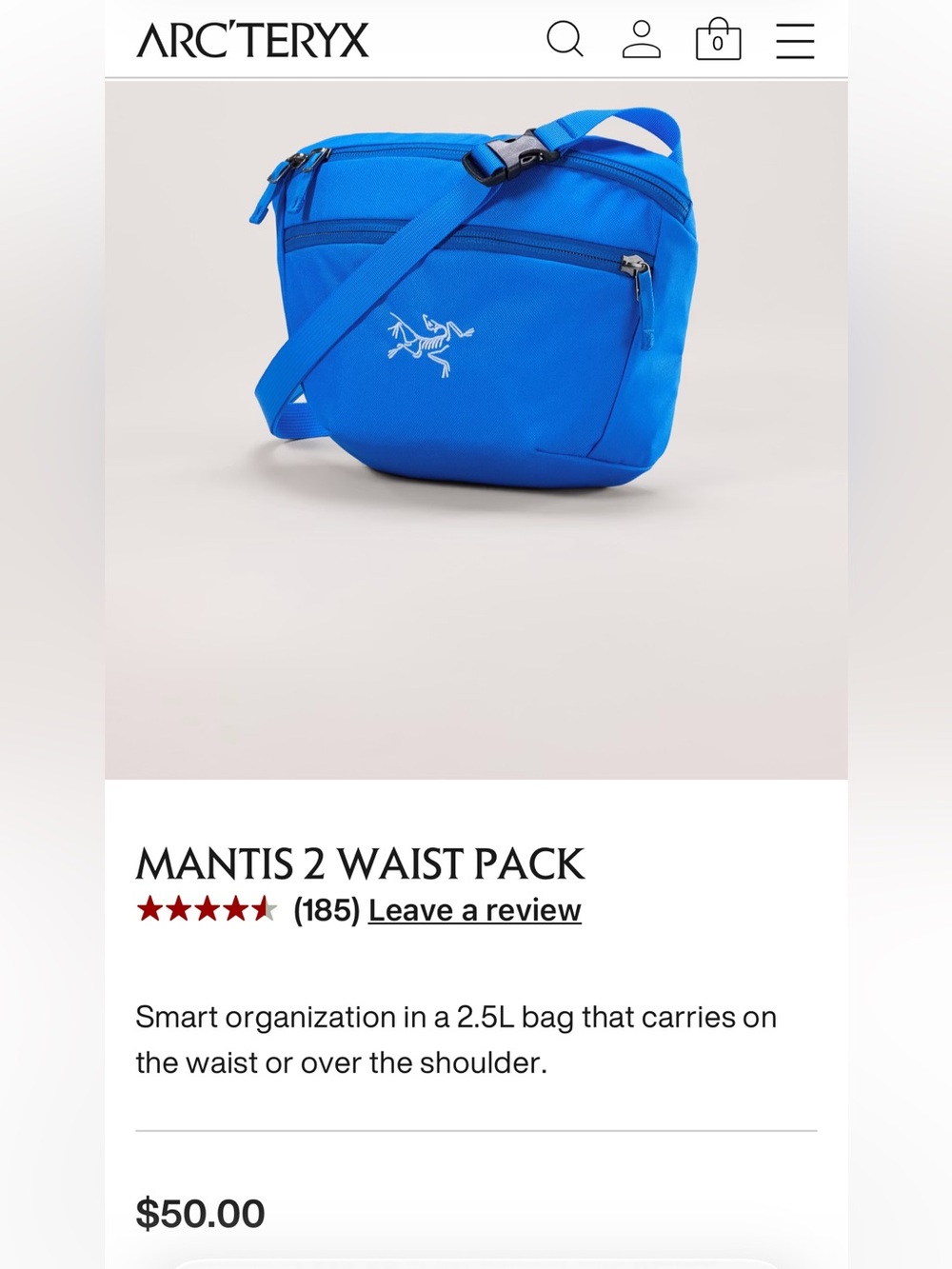 Arc'teryx Mantis 2 Waist Pack — Bright Blue